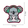 Parches pequeños bordados de animales con temática navideña de invierno, mapache lindo, panda, pingüino, bufanda, gorro, parches de dibujos animados para planchar