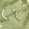 Pulsera Original con Hebilla de Seguridad de Cerradura Ruyi Plata Pura Tendencia China Retro Estilo Chino Geométrico Pulsera de Cuentas de Calcedonia Blanca Regalo