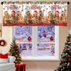 Cortina corta estampada de pueblo de pan de jengibre lindo transfronteriza, hombre de jengibre, muñeco de nieve de Navidad para ambiente festivo, cortina de café