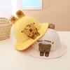 Chapéu infantil chapéu de pescador primavera e outono 2024 chapéu de bacia para bebê chapéu de coelho de desenho animado chapéu de sol coreano de verão