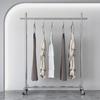 Cabide de Chão para Loja de Roupas Exibição de Roupas Femininas Prateleira de Exibição de Roupas Infantis de Aço Inoxidável Vara Móvel para Pendurar Roupas com Rodas para Sala de Estar