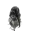 Producto Nuevo Transfronterizo Europeo y Americano Peluca Cosplay de Hombre Lobo Vampiro Blanco y Negro Lado Partido Estilo Largo Destacados de Halloween Fiesta Peculiar