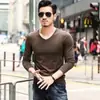 Camiseta de Manga Larga para Hombre de Color Sólido con Cuello en V Camiseta de Manga Larga para Hombre de Color Sólido Camiseta Base Casual para Primavera y Otoño Personalización