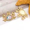 Aço Inoxidável Colorido Concha Strass Caranguejo Pérola Imitação Estrela do Mar Artesanal DIY Colar Brincos Pingente de Chave Acessórios de Joias