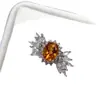 Anillo de Citrina Natural Transfronterizo Accesorios para Mujer Nicho de Alta Gama Joyería de Plata 925 6*8 Fábrica de Joyería de Lujo Venta Directa