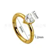 Anillo de Nariz Jiangtai F136 de Titanio con Circonita en Forma de Corazón Anillo Cerrado Joyería para Piercings Corporales de Aleación de Titanio G23 Pendientes