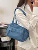 Bolsa Jeans Transfronteiriça para o Dia a Dia Feminina 2026 Novo Estilo Moda Grande Capacidade Nicho Simples Versátil Ombro Único Bolsa de Axila