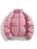 Chaqueta de Algodón para Hombre Cuello Alto Engrosada Invierno Marca de Moda Holgada Acolchada de Algodón Abrigo Protección contra el Frío Calidez Abrigo Tipo Pan
