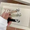 Corea del Sur Clip de Pato de una Palabra Elegante Sencillo con Lazo de Pedrería Clip para Flequillo Estilo de Alta Gama Versátil Accesorios para el Cabello Laterales para Mujer