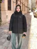 Chamarra Corta de Plumas para Mujer 2025 Invierno Nuevo Estilo 90% Plumón de Pato Blanco Engrosada Cálida Holgada Tipo Pan con Capucha Chaqueta de Invierno Moderna
