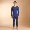 Veludo Lyocell terno de outono pijama fino camada base respirável masculino sem necessidade de cueca conjunto de roupa íntima quente
