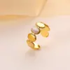 Estilo Ins Personalidade Nicho Alta Qualidade Aço Inoxidável Banhado a Ouro 18K Anel Feminino Simples Versátil Anel Pulseira Transfronteiriço