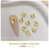 Nova Joia Borboleta Dourada Fugui Flor Dourada Fugui Liga Metálica para Nail Art Super Brilho Tamanho Flor Decoração de Unha