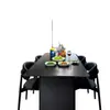 Mesa de Comedor de Piedra Sinterizada Minimalista Negra Mate Juego de Mesa y Sillas de Comedor de Piedra Sinterizada Apartamento Pequeño Lujo Ligero Casa de Alquiler Mesa de Comedor Larga