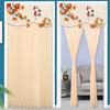 Cortina de Puerta de Hilo de Belleza de Doble Capa Nueva de Verano con Hendidura Media Barra Estampada Malla Encriptada Sin Perforaciones Anti-mosquitos Opaca