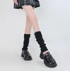 Calcetines de punto al por mayor con vuelta y borde de madera, manga para calcetín, calcetines de tubo largo para mujer, calcetines de felpa cálidos de otoño e invierno, nuevos