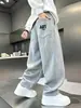 Pantalones para niño de corte holgado y pierna curva, pants deportivos de primavera y otoño, pantalones largos casuales de pierna ancha para niños mayores, modernos en gris y negro, estilo otoño