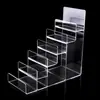 Suporte de Carteira Multicamadas de Acrílico Suporte de Exibição Transparente para Óculos Suporte Trapezoidal para Máscara Celular Prateleira de Exibição de Armazenamento Multicamadas