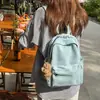 Mochila Escolar Ins Estilo Coreano para Mujer Estudiante de Secundaria Gran Capacidad Simple Cordón Color Mochila Estudiante de Secundaria Preparatoria Mochila para Estudiante Hombre