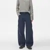 Pantalones rectos de trabajo retro americano para hombre, marca trendy vibe, diseño plisado, multibolsillos, pantalones anchos holgados
