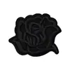 Patch de Tecido Bordado Preto Autoadesivo Sem Costura para Jaqueta de Penas DIY Patch para Roupa com Buraco Insígnia de Letra Bordado Computadorizado