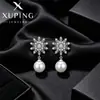 Pendientes de Copo de Nieve Imitación Perla Dulces y Suaves Xuping, Estilo de Lujo Ligero Francés a la Moda, Pendientes Estilo Japonés y Coreano para Mujer