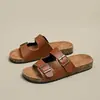 Chinelos Versáteis de Cortiça para Homens, Nova Moda de Verão Sandálias Retrô de Solado Grosso, Calçados Slip-On Tendência para Casais para Uso Externo, Transfronteiriço