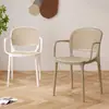Silla de Plástico Ratán Nórdica para el Hogar Apilable Silla de Comedor Ocio al Aire Libre Silla con Respaldo de Celebridad de Internet Reposabrazos Mesa y Silla Silla Hueca