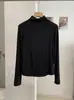 KEKEZOON Gola alta meia-manga ombro normal corte justo modelador cor sólida manga longa roupa íntima base camisa T-shirt top atacado 8912