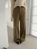 JUICE2026 Otoño Estilo Retro Coreano Bolsillo Grande Pantalones Casuales Rectos Elegantes para Mujer 260288 (con cinturón)