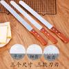 Cuchillo para pastel de 10 pulgadas de acero inoxidable con mango de madera, directo de fábrica, cuchillo para tostadas dentado, dientes gruesos, dientes finos, cuchillo para pan plano