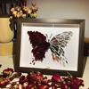 DIY Handmade Rose Dried Flower Broken Butterfly Mirror Photo Frame Decoração Material Bolsa Dia dos Namorados 520 Presente para Namorada