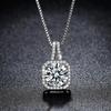 Corrente de clavícula com diamante quadrado de zircônia microincrustado Colar com pingente coreano Acessórios curtos femininos para enviar de presente para a namorada em nome do cabelo