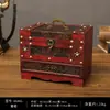 Caja de Joyería con Cerradura de Madera para Accesorios de Cabello de Boda Estilo Antiguo Caja de Almacenamiento de Joyería Tipo Cajón Multicapa Caja de Maquillaje Caja de Tocador