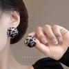 Pendientes coreanos retro con estampado de leopardo dorado, modernos, elegantes, únicos y de alta gama, con un diseño especial para otoño e invierno.