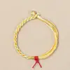 Pulseira de Fio de Cinco Cores para o Ano do Zodíaco e Festival do Barco-Dragão, Puramente Feita à Mão, Pulseira de Fio de Cinco Cores Trançada em Dois Fios, Design Degradê, Presente para Homens e Mulheres