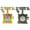* Yishu * reloj despertador de teléfono con galvanoplastia retro reloj de decoración del hogar mediterráneo reloj de escritorio mesita de noche entrada alarma