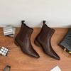 Botas Elásticas Ajustadas de Invierno Nuevas Estilo Celebridad de Internet para Mujer, Botines de Gama Alta para Mujer, Botas de Tacón Grueso para Mujer