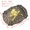Cinturón de estilo vaquero occidental transfronterizo nuevo con hebilla grande y diseño de cabeza de vaca, estilo juvenil moderno con 3 tachuelas y patrón en relieve para ropa de abrigo