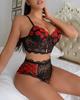 Nuevo conjunto de mujer con tirantes bordados de encaje de alta calidad