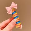 Elástico de Cabelo Rolo Telefone Infantil para Rabo de Cavalo Alto Feminino Corda de Cabelo KT Estilo Novo Rabo de Cavalo Tendão de Borracha Arco-Íris Corda de Cabelo Alta Elasticidade