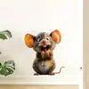 Foto de caricatura ratoncito lindo pegatinas de pared autoadhesivas pared de fondo de habitación infantil refrigerador pegatinas decorativas BR3108C