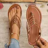 Sandálias de dedo femininas plus size transfronteiriças 2026 novo estilo romano fashion versátil casual de calçar bico de peixe