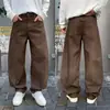 Jeans curvo Maillard American high street para homens, calças largas soltas novas de outono de 2026, calças cleanfit