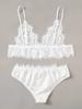 Comércio exterior europeu e americano transparente sexy lingerie feminina perspectiva renda sexy tentação cinta três pontos conjunto fábrica outlet