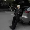 Chaqueta de Cuero Negra Roja Estilo Coreano para Primavera y Otoño Hombres Cleanfit Solapa Piel Sintética Chaqueta Corta Hombres Guapo y Moderno