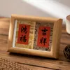Mini Porta-Retrato de Mesa Song Jin Pintura Caligráfica Núcleo Porta-Retrato Cartão Decorativo Moldura para Fotos Estilo Chinês Ornamentos de Bom Presságio Não
