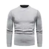 Comercio Exterior Nuevo Suéter para Hombre Otoño e Invierno con forro polar Cuello Medio Alto Suéter Tejido Mediana Edad y Joven Jersey Camiseta Base Suéter