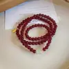 Pulsera de Estilo Zen Chino Nueva, Estilo Simple de Aspecto Elevado Nuevo, Pulsera de Diseño de Nicho Versátil de Estilo Chino Nuevo Granate