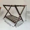 Estante de Almacenamiento Plegable de Madera de Bambú para Entrada del Hogar Estante de Almacenamiento de Zapatos Estante de Almacenamiento de Equipaje de Madera Maciza para Hotel